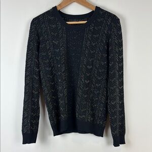 Rag & Bone Black Textured Knit Sweater Size Medium